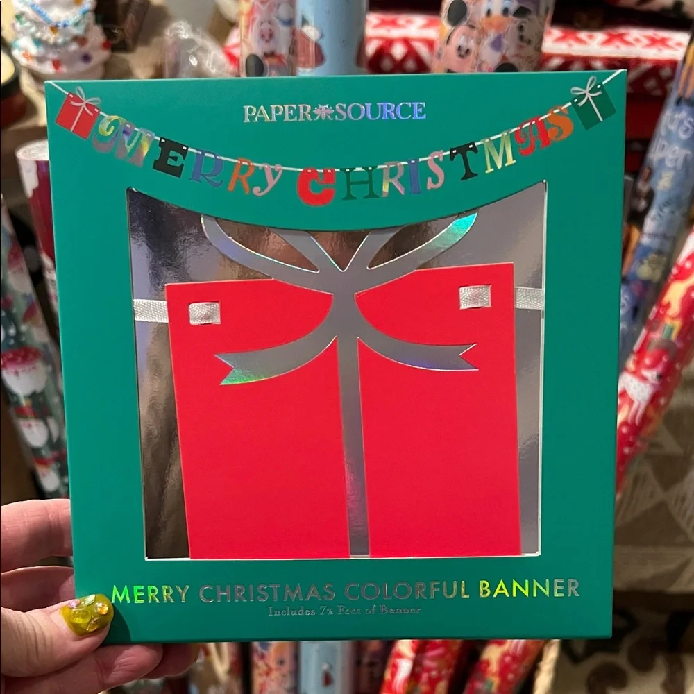 Paper Source MERRY CHRISTMAS Red and Green Christmas Banner